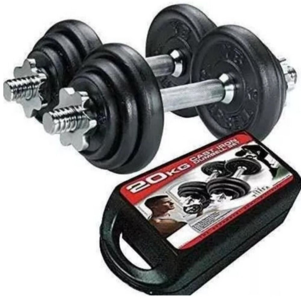Kit Pesas 20 Kilos Mancuernas Discos