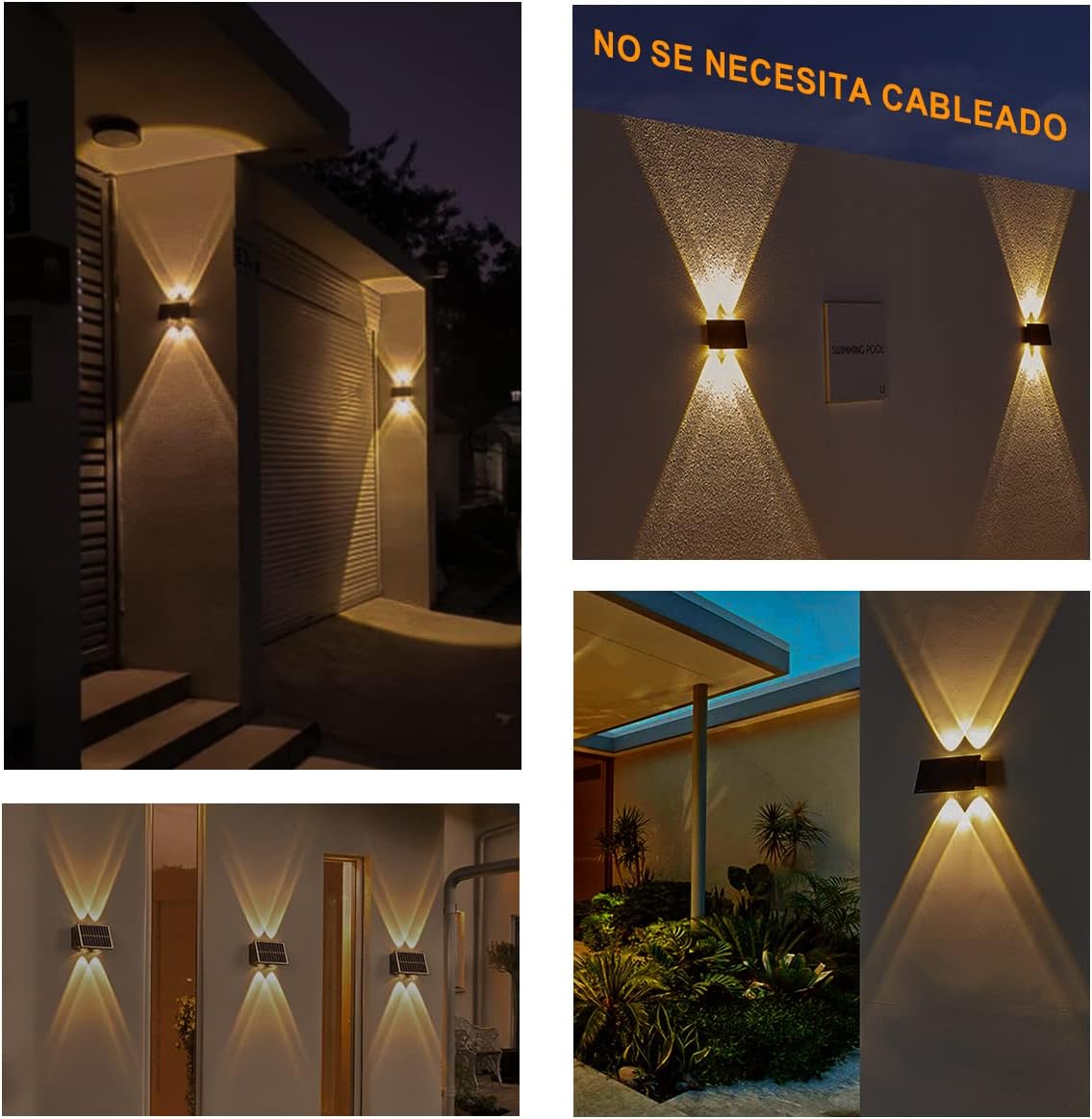 Lampara De Aplique Solar Para Exteriores
