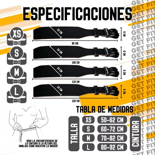 Cinturón 100 Cuero Pesas Gym