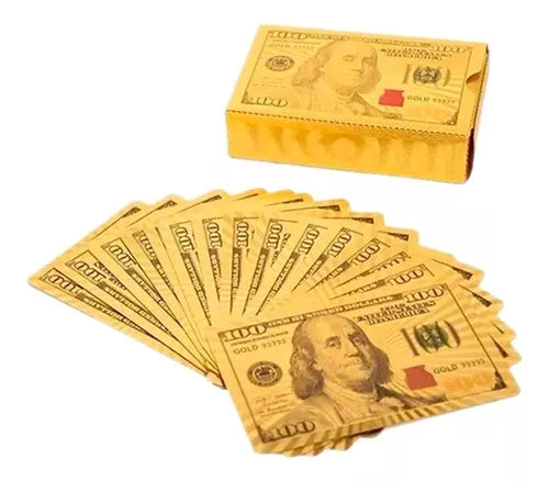 Cartas Baraja Poker Dorado Lujo Fino