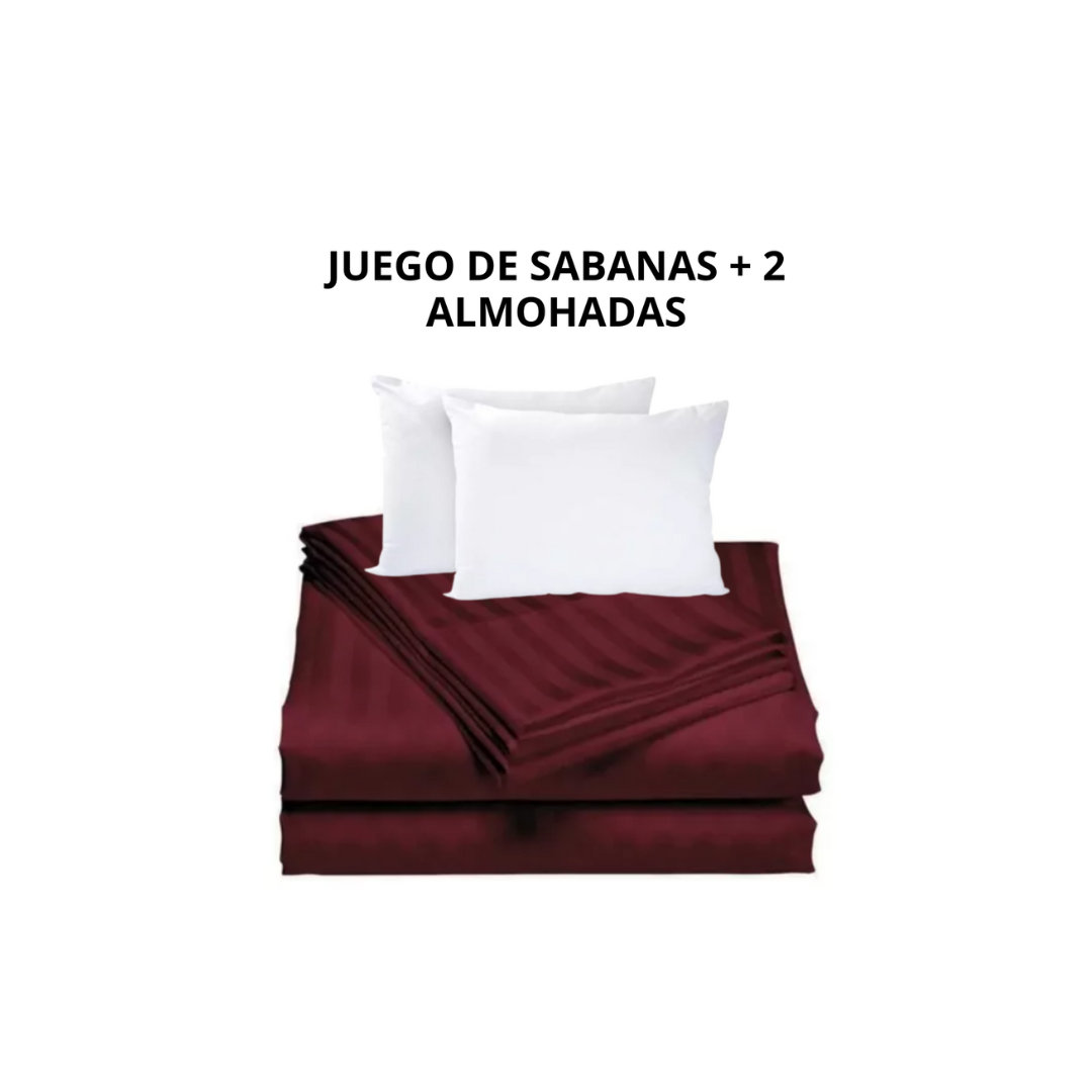 Combo Sabanas Queen Dúo Almohadas