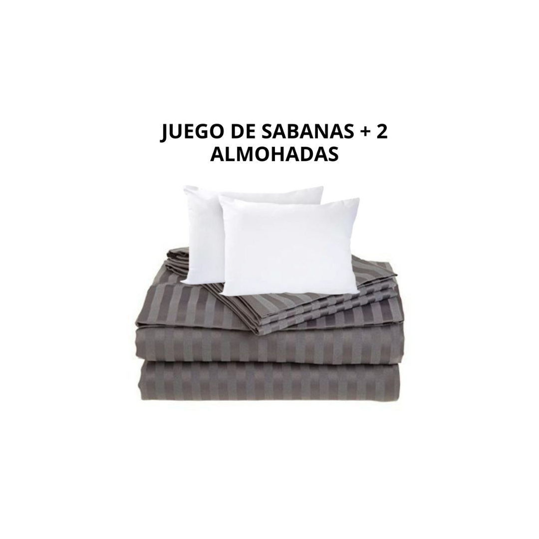 Combo Sabanas Queen Dúo Almohadas