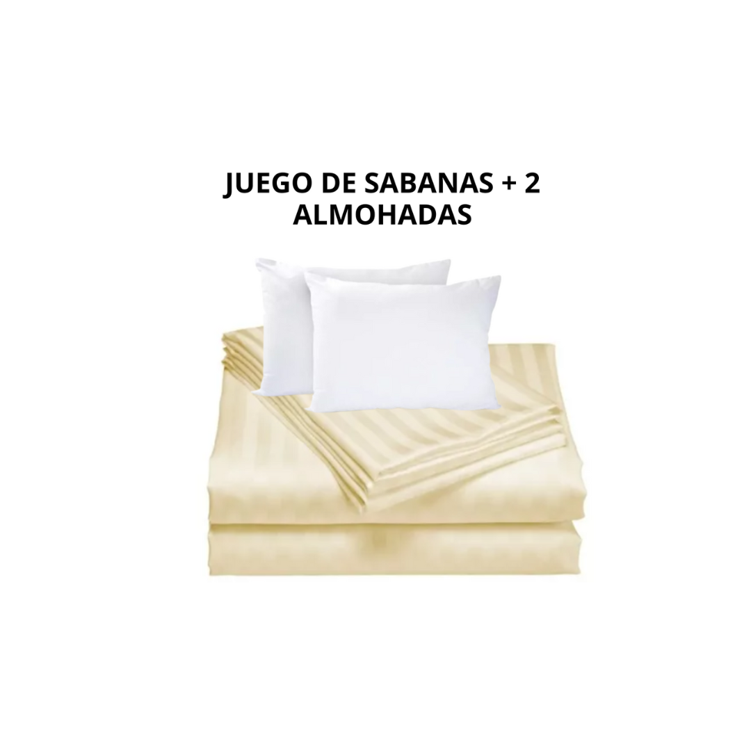 Combo Sabanas Queen Dúo Almohadas