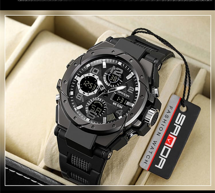 Reloj Original Sanda 6008 Sumergible Neg