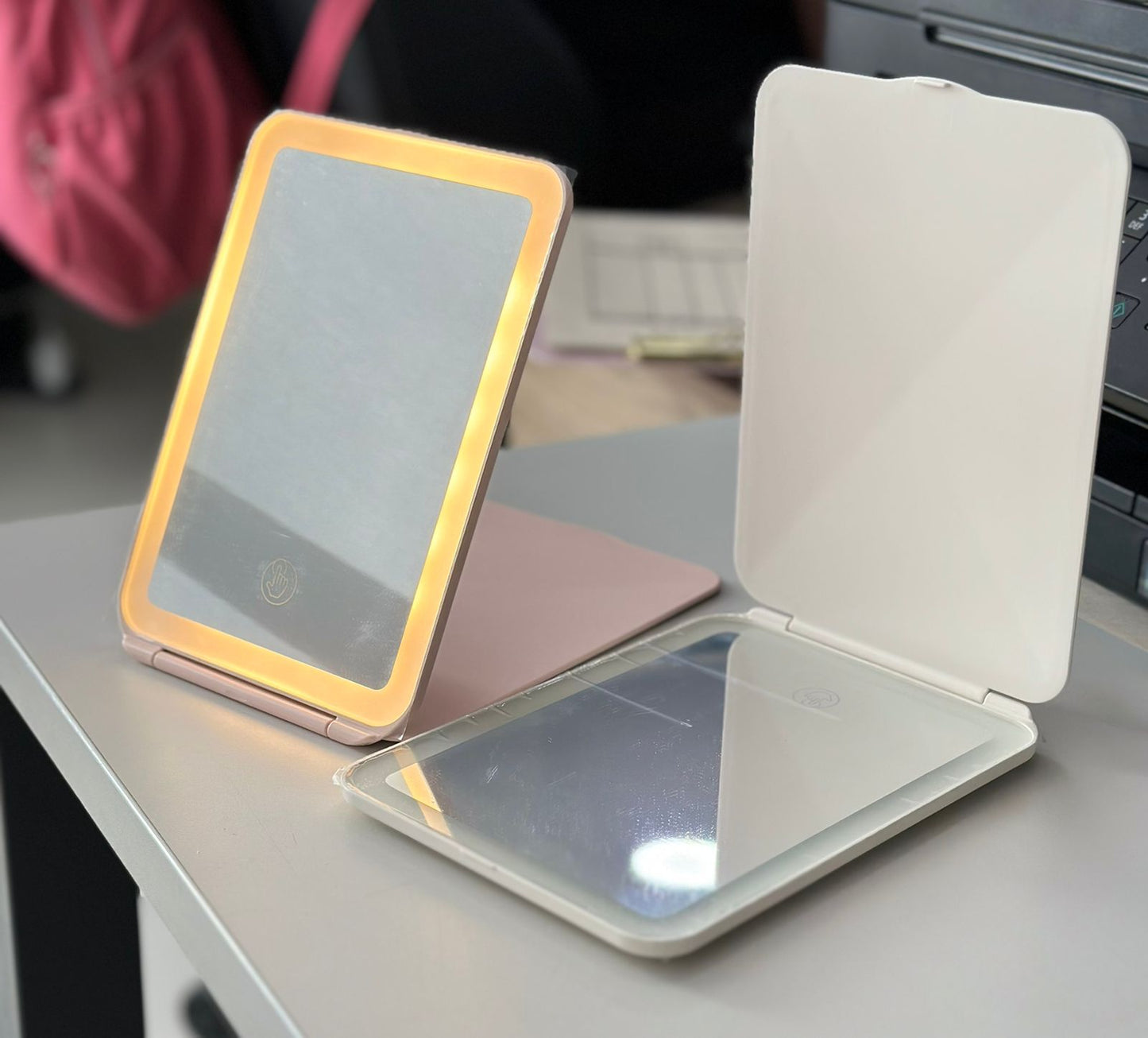 Espejo Portatil Plegable Con Luz