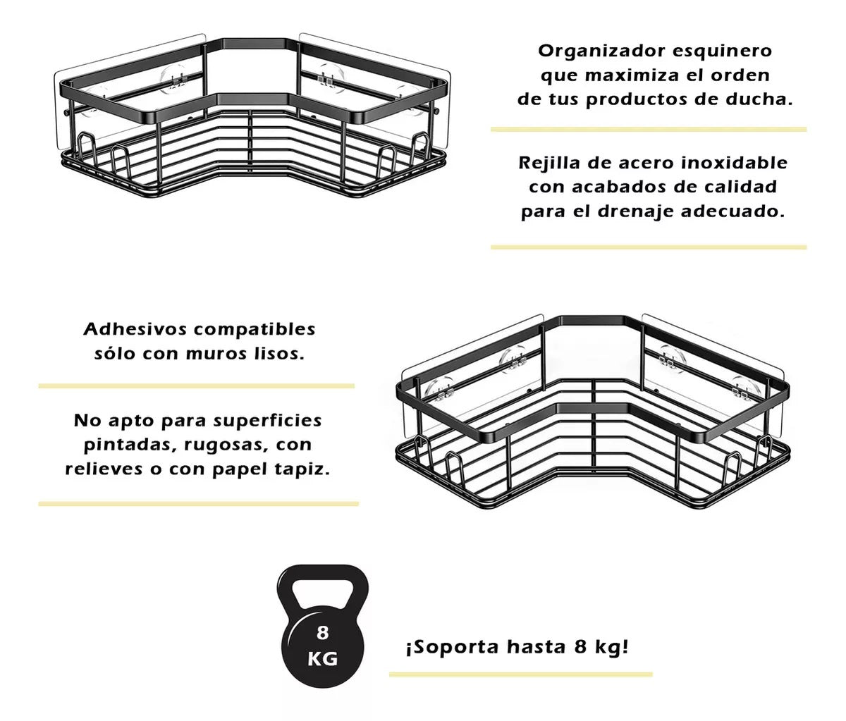 Organizador De Ducha Repisa Bano Setx2