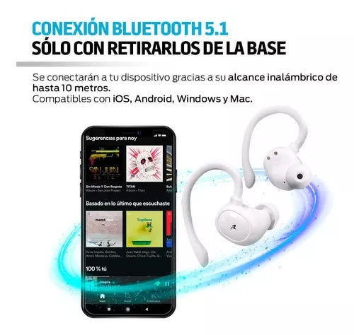 Audifonos Inalambricos Deportivos Blanco