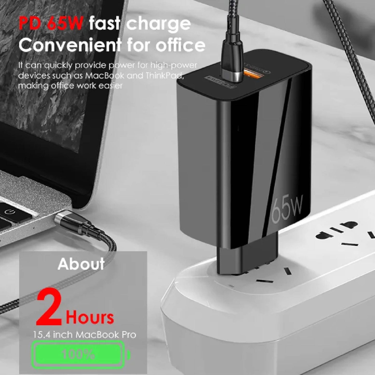 Cargador Celular 65w Carga Rapida Pared