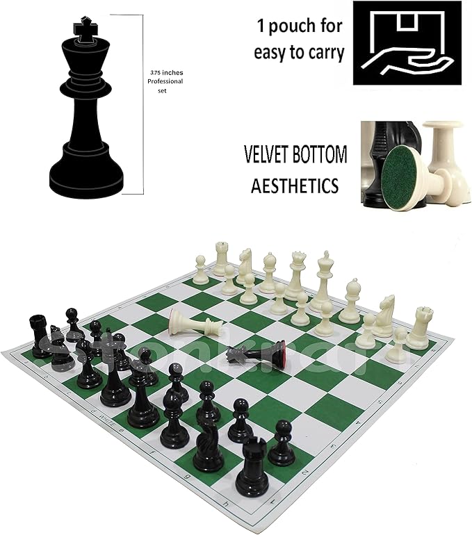 Juego Ajedrez Plegable De Vinilo