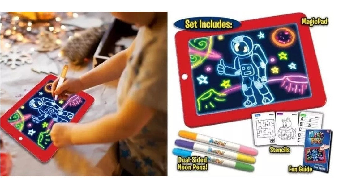 Tablero Magic Pad Con Luz Led Marcadores