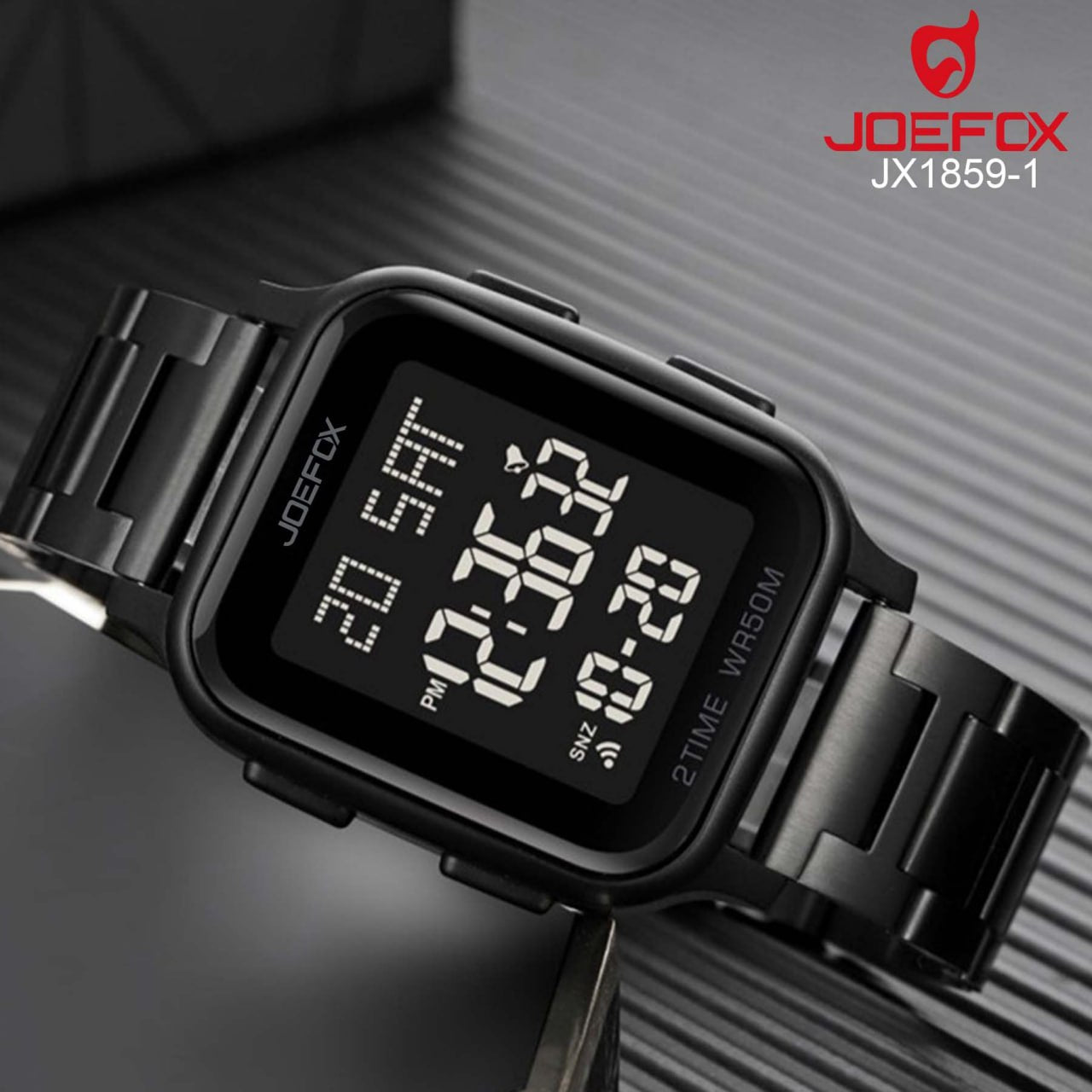 Jx18591 Negro Metálico Hombre Reloj