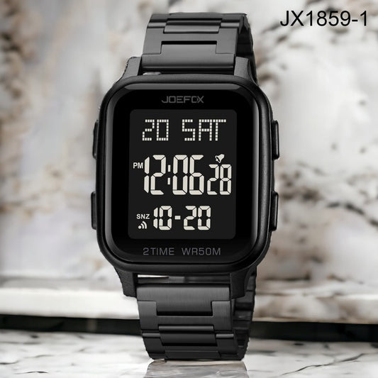 Jx18591 Negro Metálico Hombre Reloj