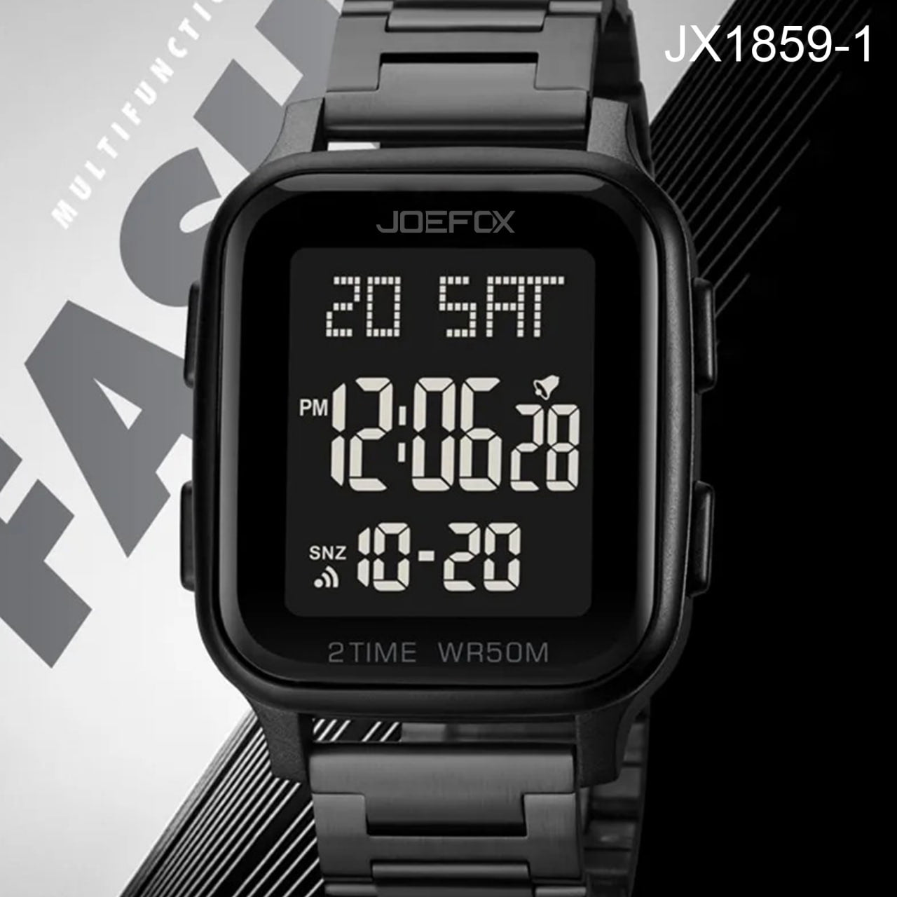 Jx18591 Negro Metálico Hombre Reloj