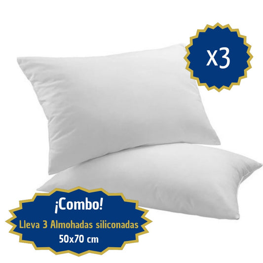 Set X3 Almohadas Siliconada 50x70
