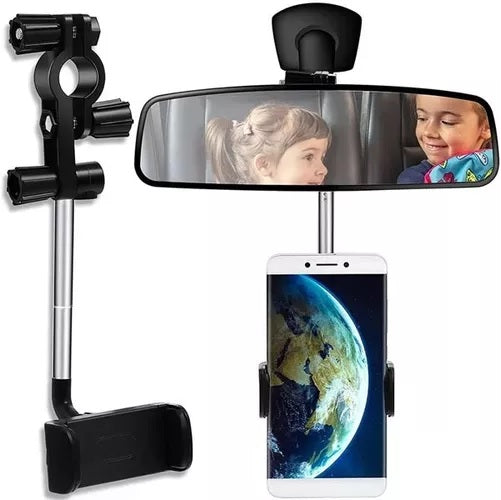 Soporte Celular Espejo Brazo Metalico