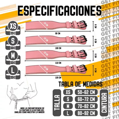 Cinturón 100 Cuero Pesas Gym