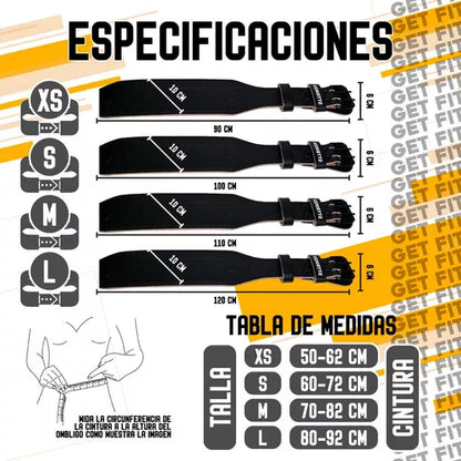 Cinturón 100 Cuero Pesas Gym