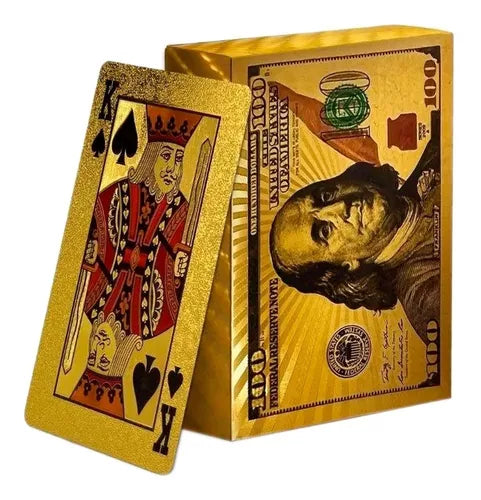 Cartas Baraja Poker Dorado Lujo Fino