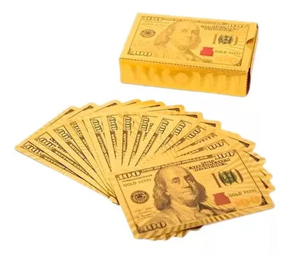 Cartas Baraja Poker Dorado Lujo Fino