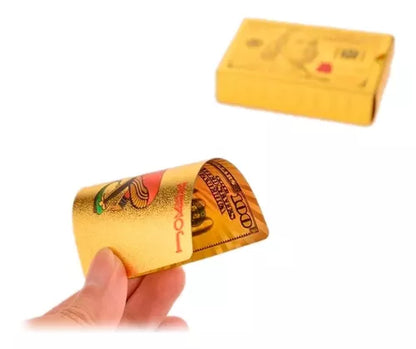 Cartas Baraja Poker Dorado Lujo Fino