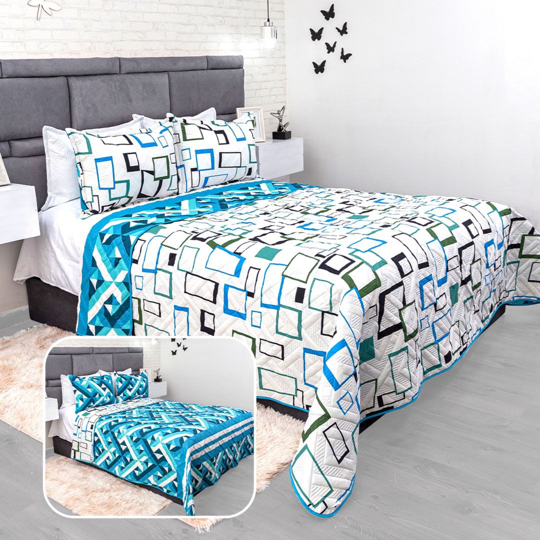 Combo Colcha Protector Sabanas