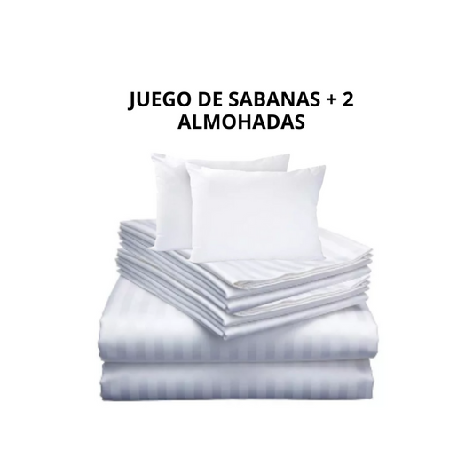 Combo Sabanas Queen Dúo Almohadas