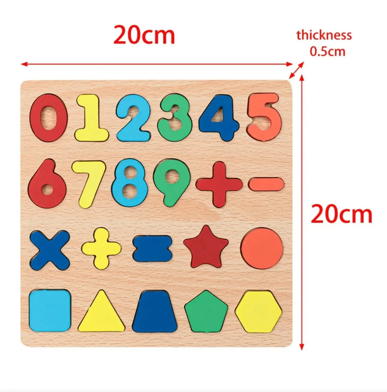 Juego Madera Numeros Figuras Objeto Enca