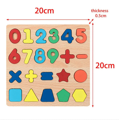 Juego Madera Numeros Figuras Objeto Enca