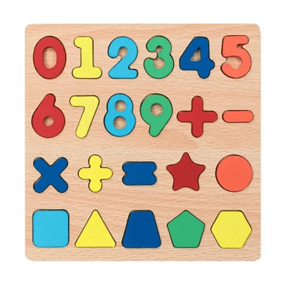 Juego Madera Numeros Figuras Objeto Enca
